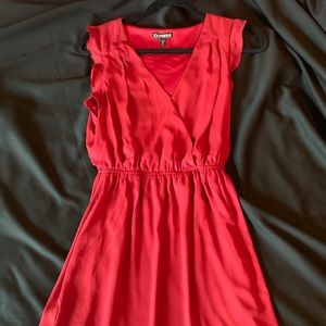 Cute Express red short dress v neck
